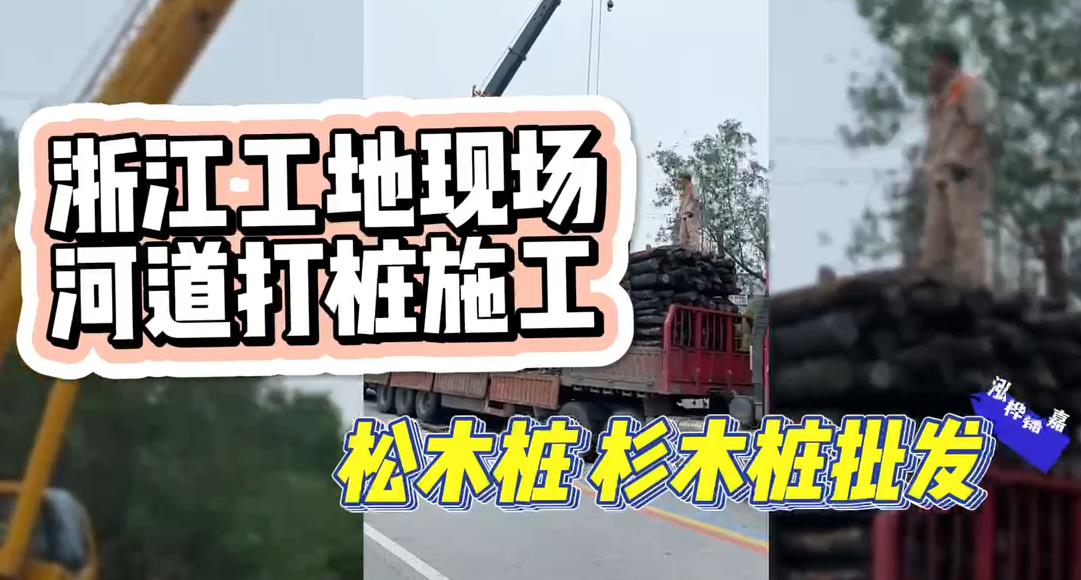 木樁廠家承接松木樁、杉木樁工地施工與批發(fā)視頻